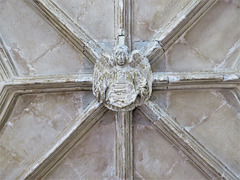 stamford st martin church, lincs  (57) c15 vaulting boss in porch