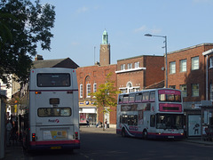 DSCF1571  First Eastern Counties LT52 WWV and LT52 WUY in Norwich - 11 Sep 2015