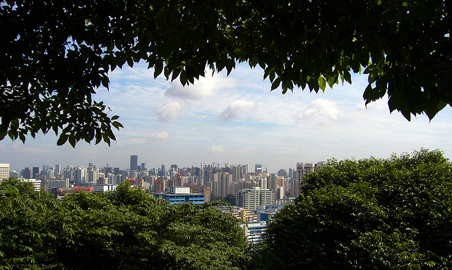 Panoramic view of Singapore from Mount Faber Park