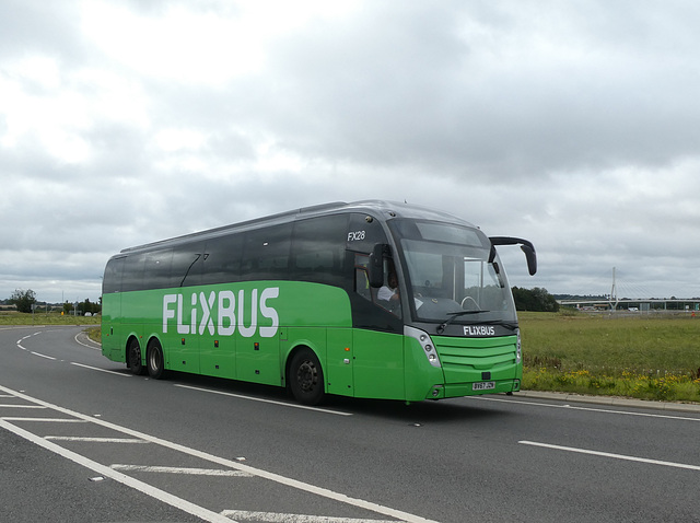 Whippet Coaches (Flixbus contractor) FX28 (BV67 JZN) near Swavesey - 8 Aug 2021 (P1090332)