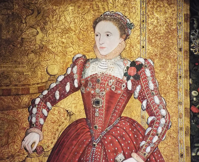 Detail of The Hampden Portrait of Elizabeth I in the Metropolitan Museum of Art, December 2022