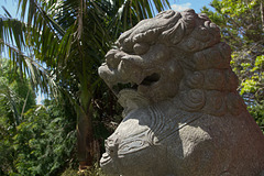 Oriental lion sculpture
