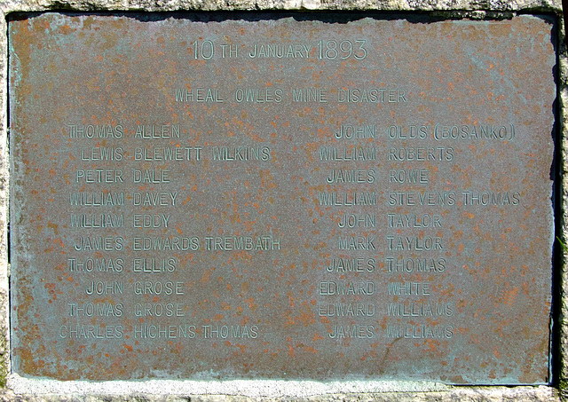 The Wheal Owles plaque