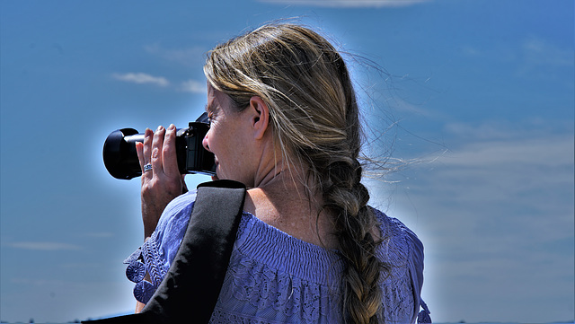 Auf dem Genfersee, Fotografin in Aktion