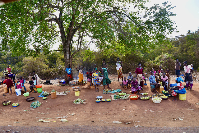 Market along the road.