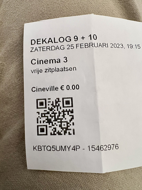 Ticket for Dekalog 9 + 10