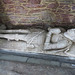 modbury church, devon,effigy of a late c15 knight of   in the south transept, with collar of roses