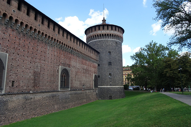 Round Tower At Castello Sforzesco