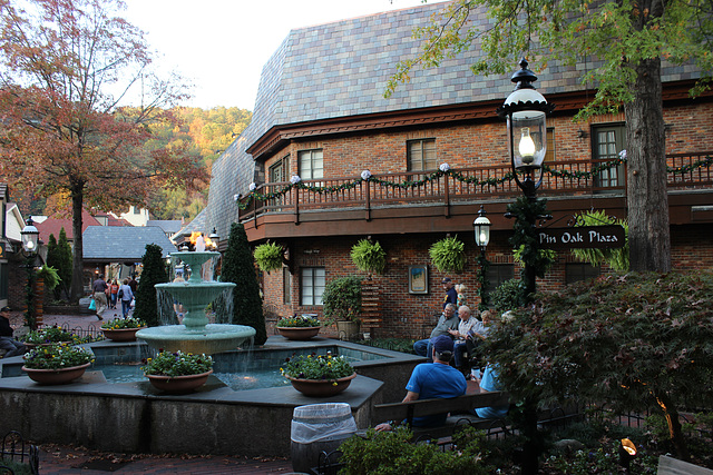 a lovely little sidestreet in downtown Gatlinburg, Tennessee....The Fountain is a popular feature here..