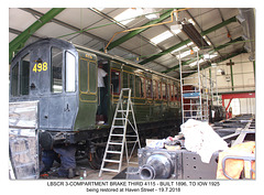 The Isle of Wight Steam Railway LBSCR brake 3rd Haven Street Works 19 7 2018