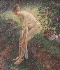 Detail of Bather in the Woods by Pissarro in the Metropolitan Museum of Art, May 2011