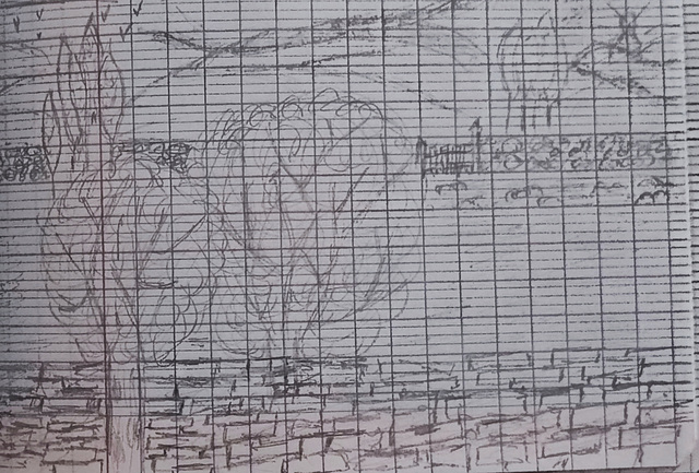 dessin au crayon ( campagne)