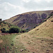 Looking from the southern end of Biggin Dale towards Peasland Rocks (Scan from August 1989)