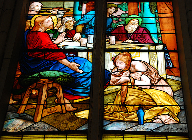 Vitrail de Félix Gaudin . Eglise Sainte Eugénie à Biarritz .