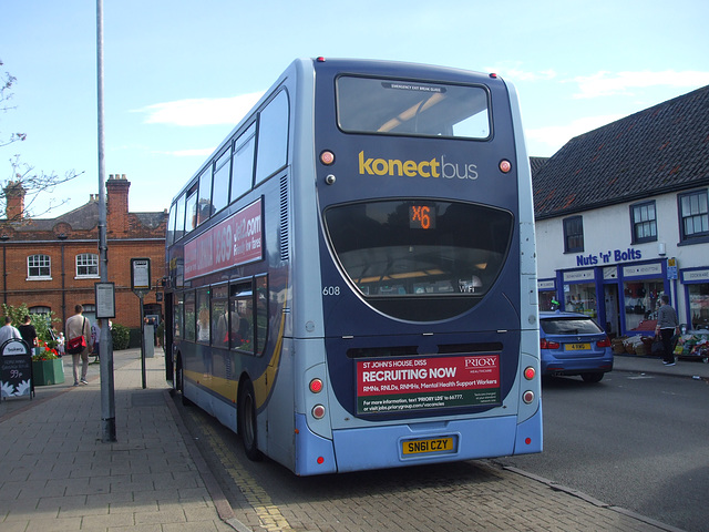 DSCF5132 Konectbus 608 (SN61 CZY) in Attleborough - 13 Oct 2018