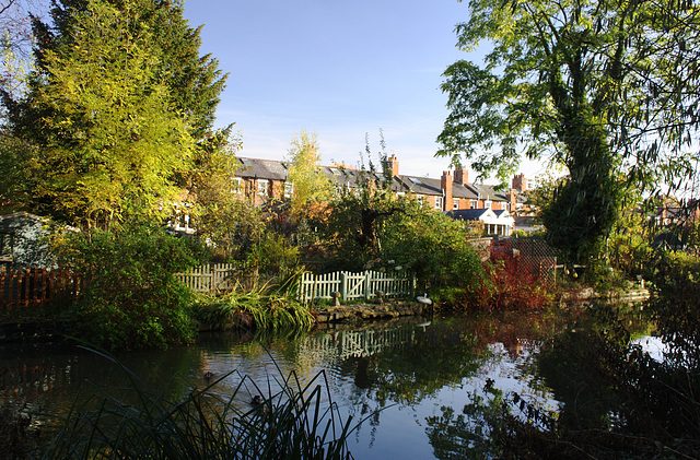 Houses backing onto the Oxford Canal