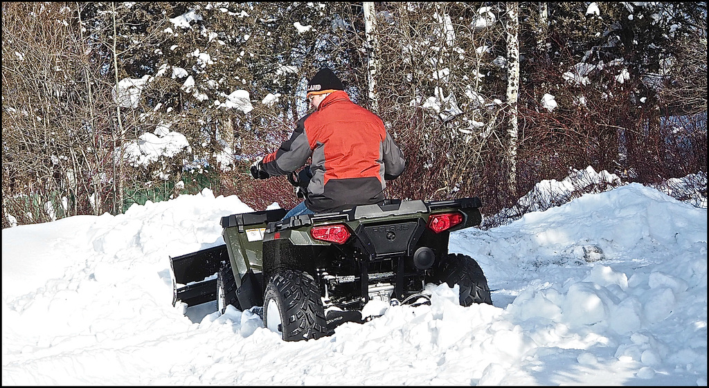 Clearing the driveway.