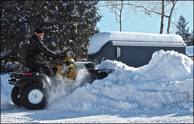 Clearing the driveway.