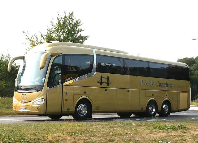 P & R Coaches YT15 AUW at Fiveways, Barton Mills - 17 Aug 2024 (P1190243)