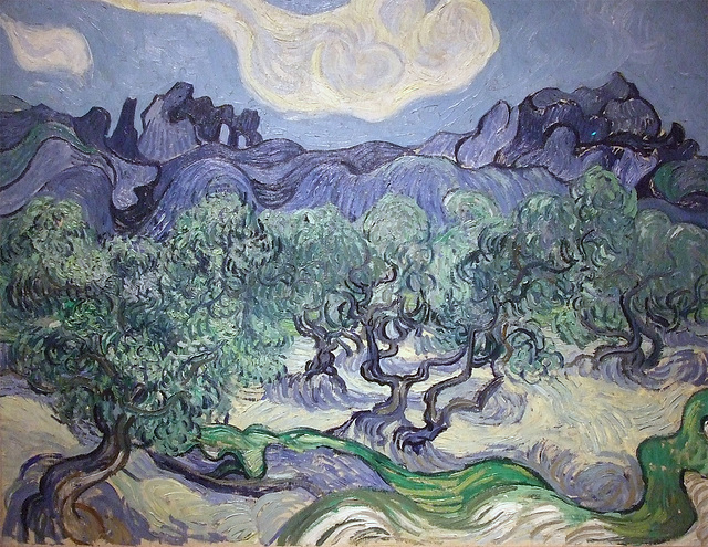 Detail of Olive Trees by Van Gogh in the Museum of Modern Art, August 2010