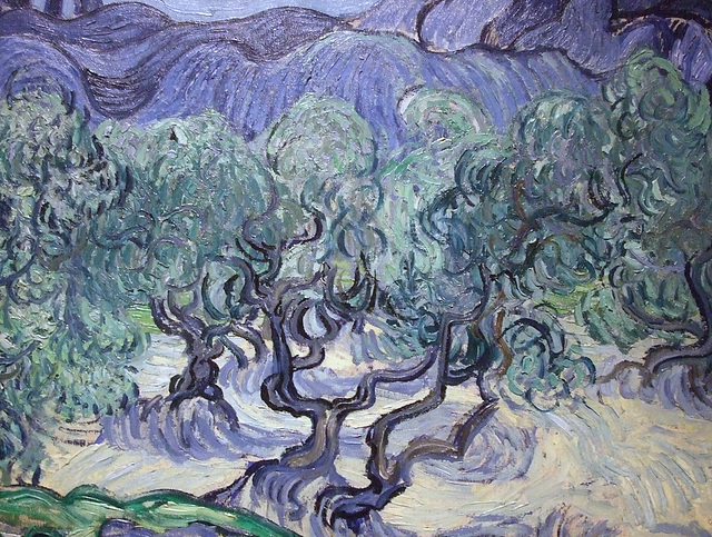 Detail of Olive Trees by Van Gogh in the Museum of Modern Art, August 2010