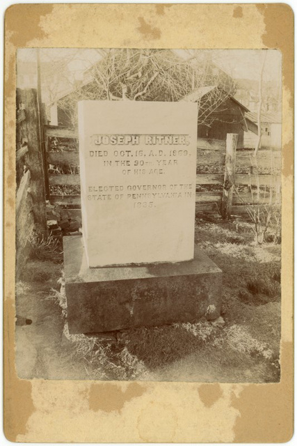 Joseph Ritner, Pennsylvania Governor, Gravestone (Cabinet Card Photo) (Full Version)