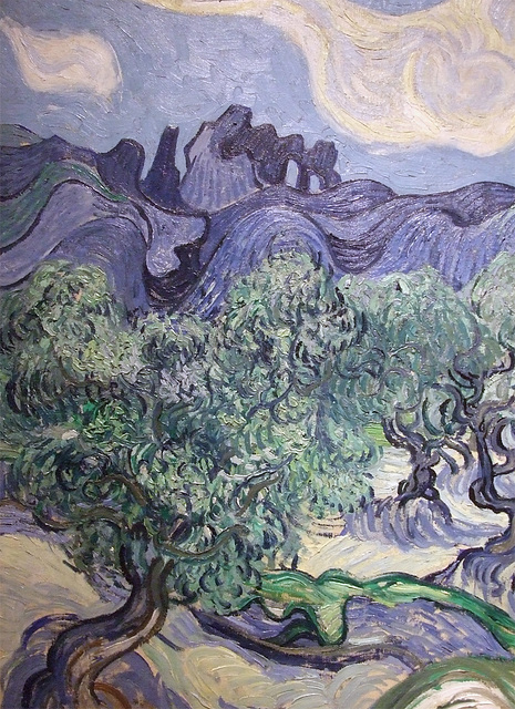 Detail of Olive Trees by Van Gogh in the Museum of Modern Art, August 2010