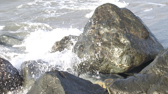 These large  boulders certainly break  up the waves