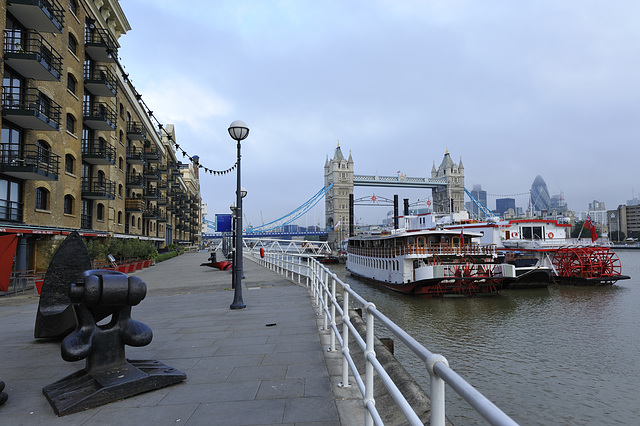 HFF from Tower Bridge, river Thames, London