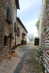 Italy, Assisi, Medieval Narrow Street of Giorgetti