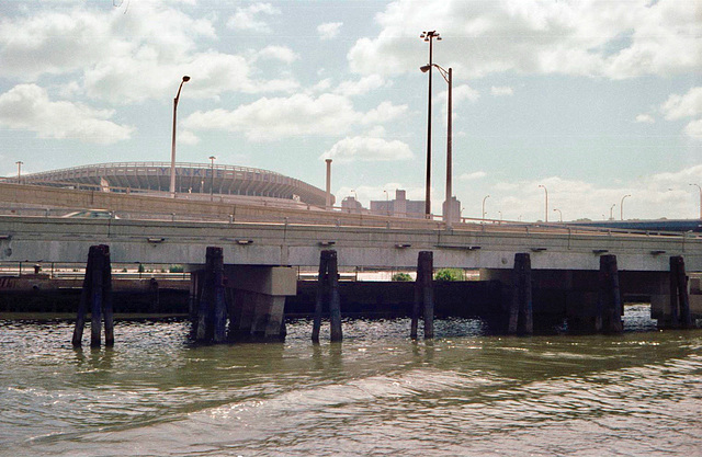 Yankee Stadium from Harlem River (Scan from June 1981)