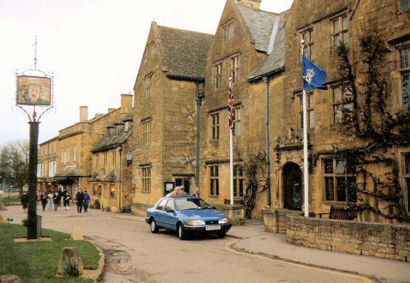 England-Reise im März 1989: High Street in Broadway/ Worcestershire