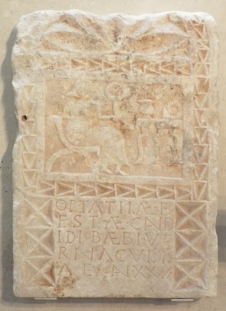 Sandstone Stela in the Archaeological Museum of Madrid, October 2022