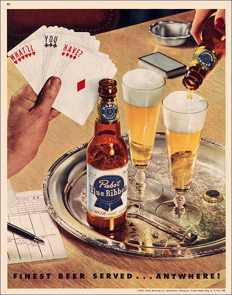 Pabst Blue Ribbon Ad, 1951