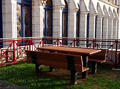 Benches near the  largest Portuguese Bank ~~HBM!