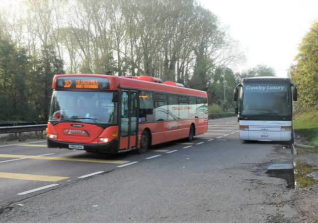 Mulleys YN54 AHA and Crawley Luxury K3 CLC (MX03 ACJ) at Barton Mills - 28 Oct 2019 (P1040883)