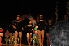 Grandaughter to the right, front!~~ ( Dance studio performing at Fashion Show for upcoming  Prom at the high school. ( 1