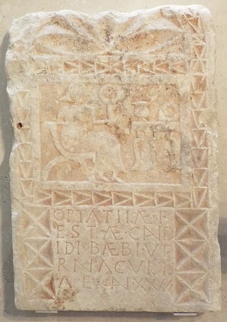 Sandstone Stela in the Archaeological Museum of Madrid, October 2022