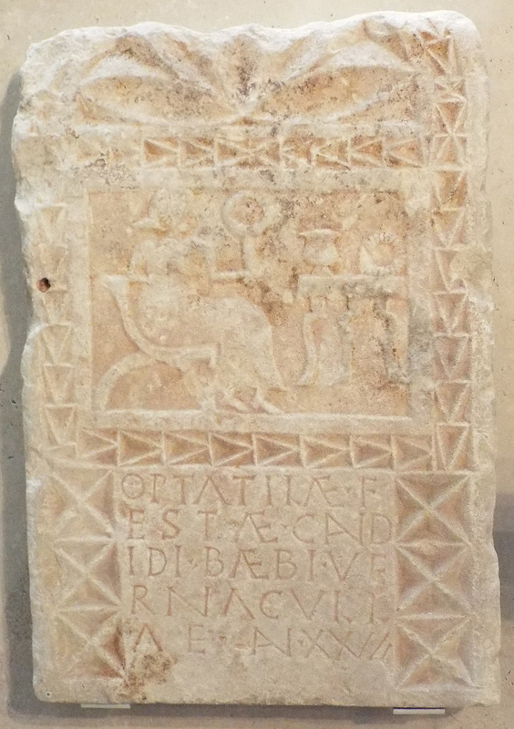 Sandstone Stela in the Archaeological Museum of Madrid, October 2022