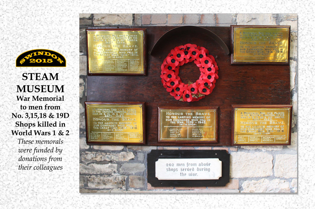 War memorials at Steam Museum - Swindon - 18.8.2015