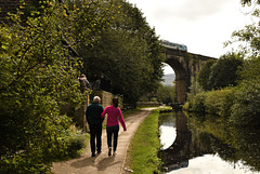 Walking along the canal bank in Uppermill.