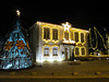 Town Hall with Christhmas lights.