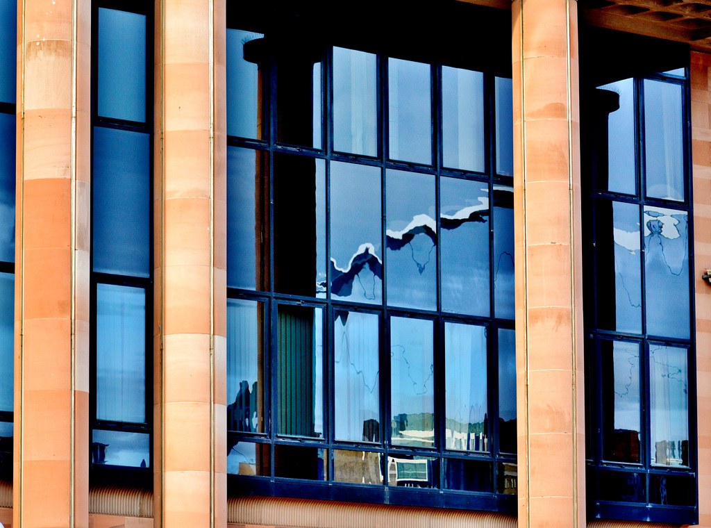 Millenium Bridge in Law Court window