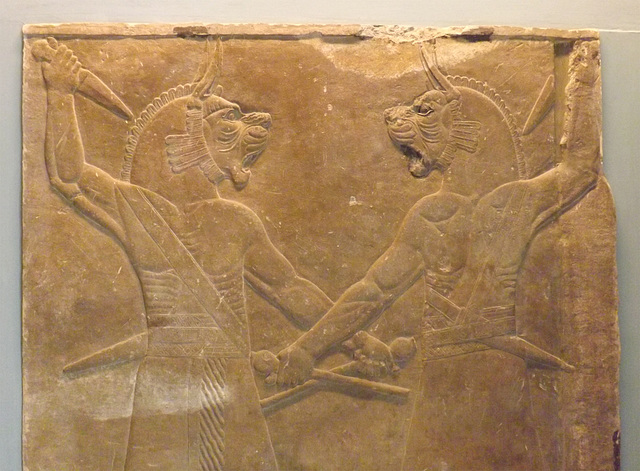 Detail of the Relief of Assyrian Protective Spirits from Nineveh in the British Museum, May 2014