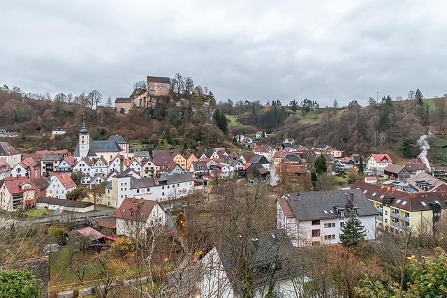 Blick auf Pottenstein in der Fränkischen Schweiz