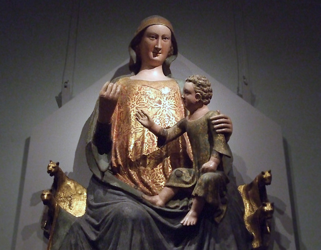 Detail of an Enthroned Virgin and Child in the Metropolitan Museum of Art, April 2011