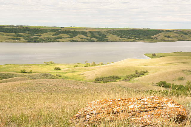 erratic overlooking Buffalo Pound lake 2