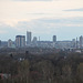 Blick von der Schurenbachhalde auf die Skyline der Essener Innenstadt (Essen-Altenessen) / 2.03.2024