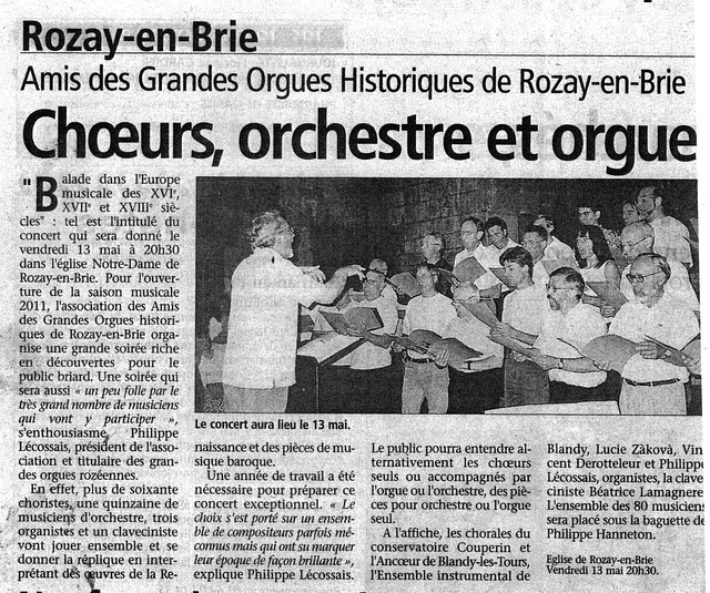 Concert à Rozay-en-Brie le 13 mai 2011
