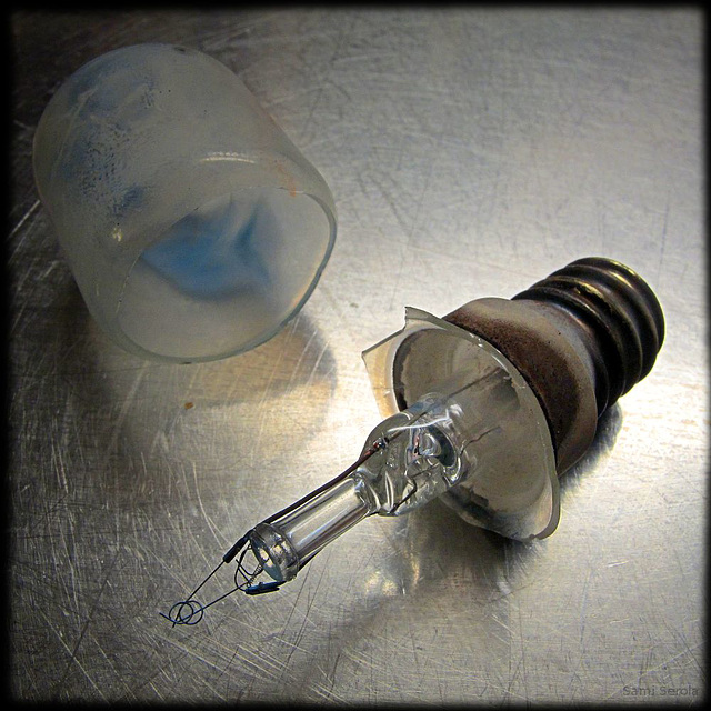 Broken oven light bulb